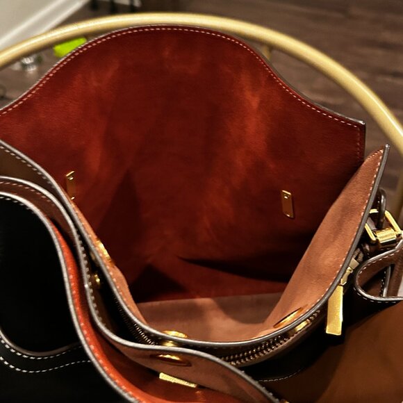 BLACKI LARGE TORY BURCH LEE RADZIWILL DOUBLE BAG WITH DUST BAG - Picture 6 of 9